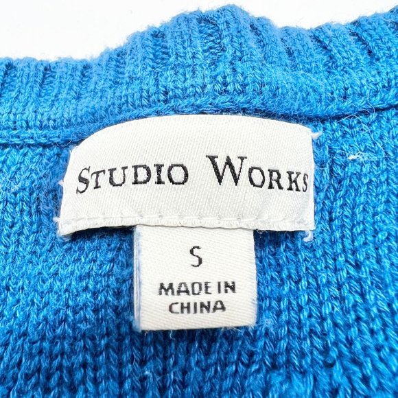 Studio Works Sweater Women's Small Blue Long Sleeves - Picture 6 of 8
